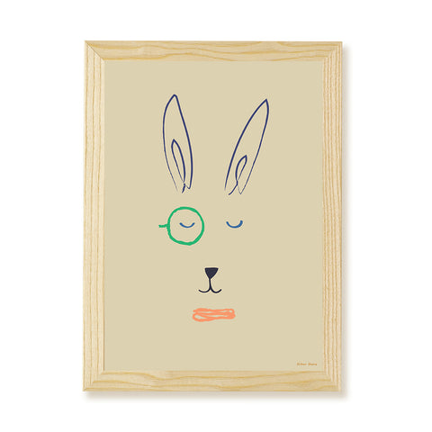 Hector Hare Kids Art Print by Hibou Home