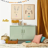 Hector Hare Kids Art Print by Hibou Home
