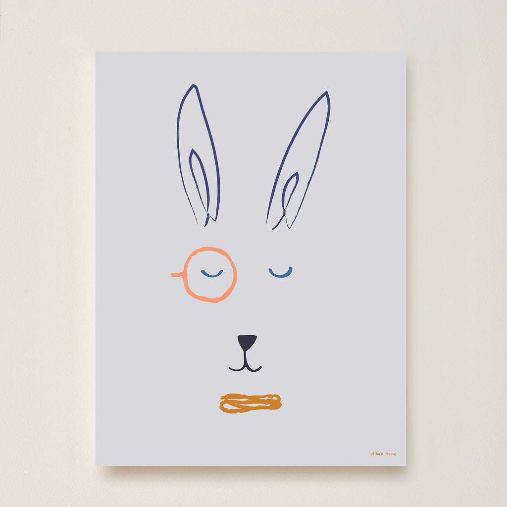 Hector Hare Kids Art Print by Hibou Home