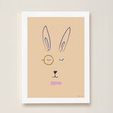 Hector Hare Kids Art Print by Hibou Home