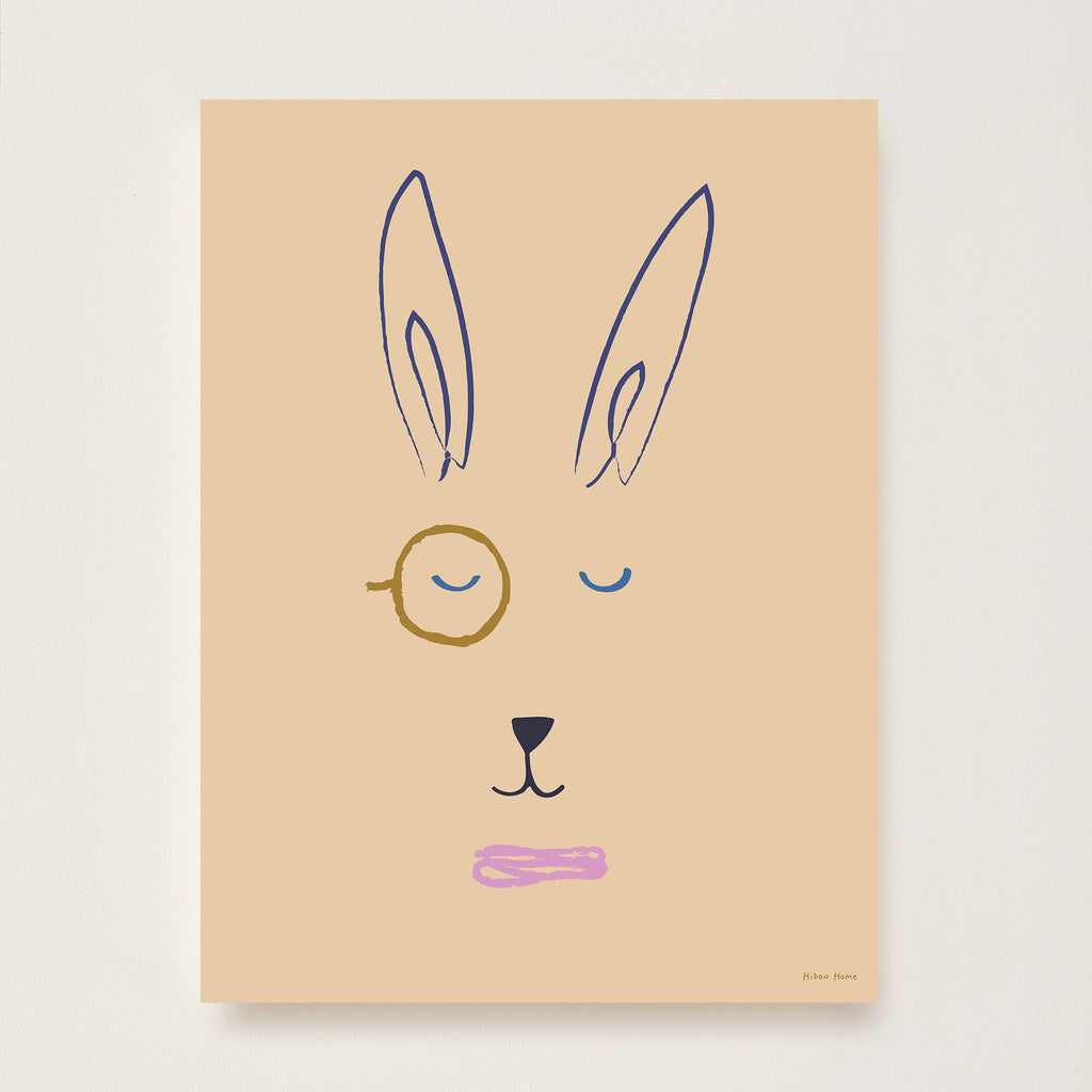 Hector Hare Kids Art Print by Hibou Home