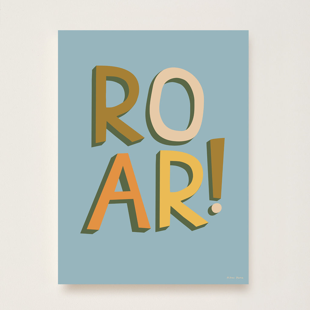 ROAR! Kids Art Print by Hibou Home