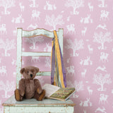Enchanted Wood Wallpaper - Peony Pink